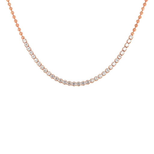 [ZC1808] Rose silver necklace with Zirconia