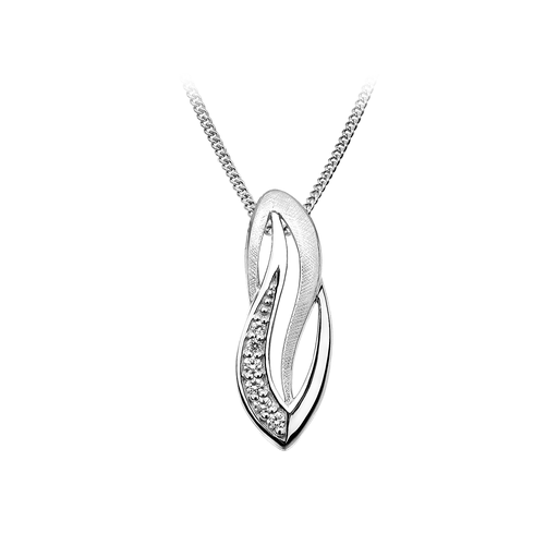 [ZH1624] H019 Silver pendant Fantasy Matte/Gloss with Zirconia stones