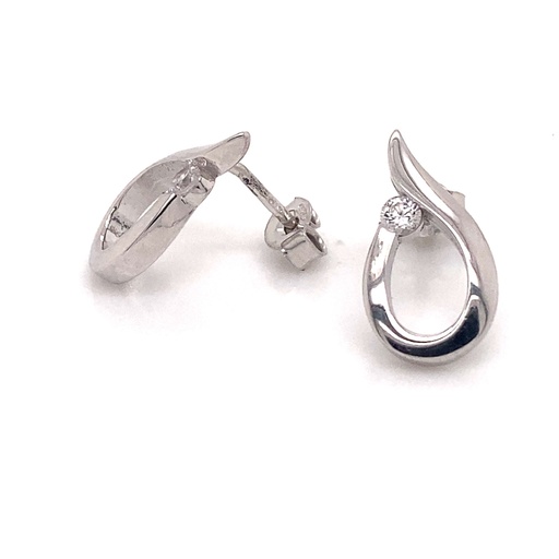 [ZO1946] Silver Fantasy stud earrings with Zirconia stone