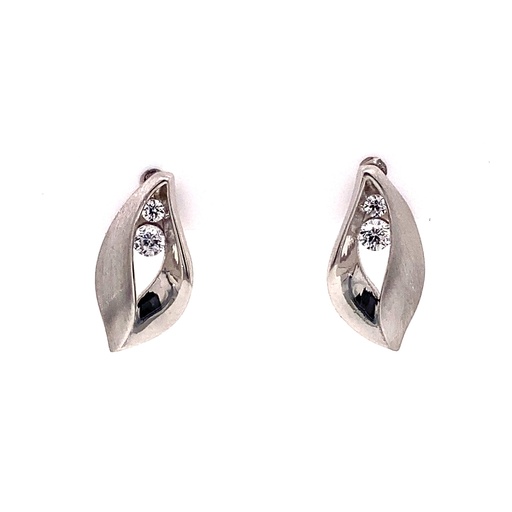 [ZO1948] Silver stud earrings Fantasy with Zirconia stones