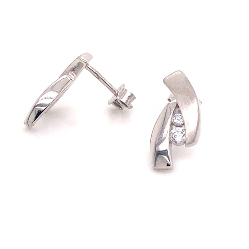 [ZO1949] Silver stud earrings Fantasy with Zirconia stones