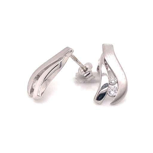 [ZO1951] Silver stud earrings Fantasy with Zirconia stones