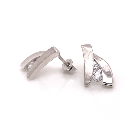 [ZO1959] Silver stud earrings Fantasy with Zirconia stones