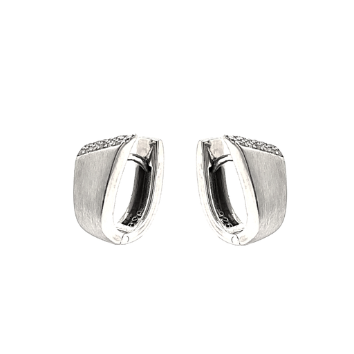 [ZO1973] Silver Fantasy Hoop Earrings with Zirconia