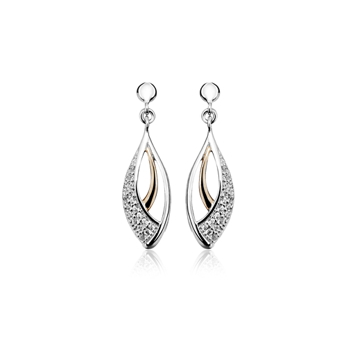 [ZOH1616] O011 RosÈ silver earrings with Zirconia stones