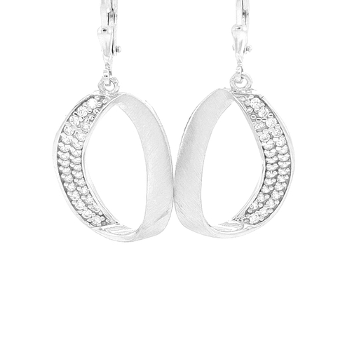 [ZOH1916] Zilveren oorhangers Fantasie met Zirkonia stenen