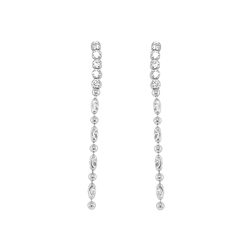 [ZOH2010] Silver earrings Fantasy with Zirconia