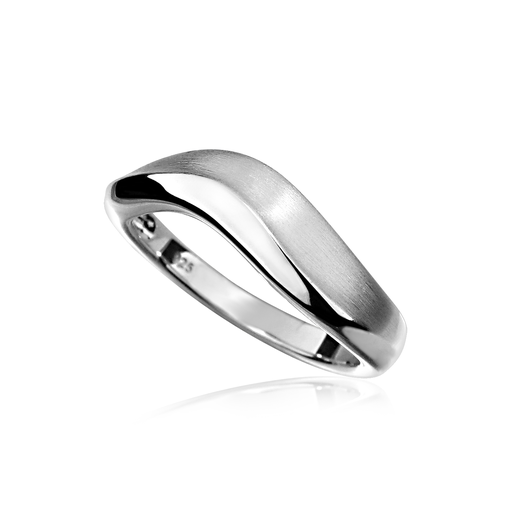 [ZR1611-185] R006 Zilveren ring Fantasie Mat/Glans maat 18,5