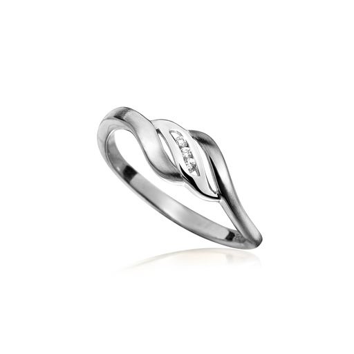 [ZR1622-185] R017 Silver ring Fantasy Matte/Gloss with Zirconia stones size 18,5