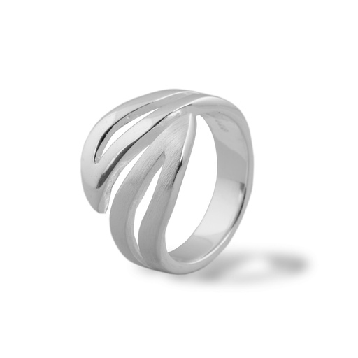 [ZR2043] Zilveren fantasie ring mat /glans WRSM