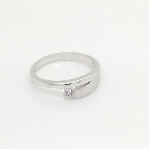 [ZR2070] Zilveren ring Fantasie met Zirkonia steen